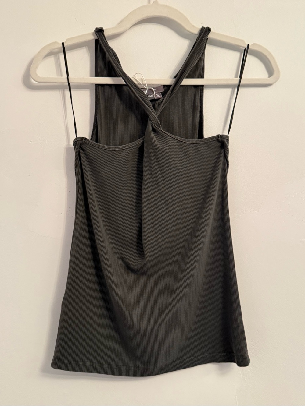 Vince | Rayon Ribbed Twist Front Camisole - Grey